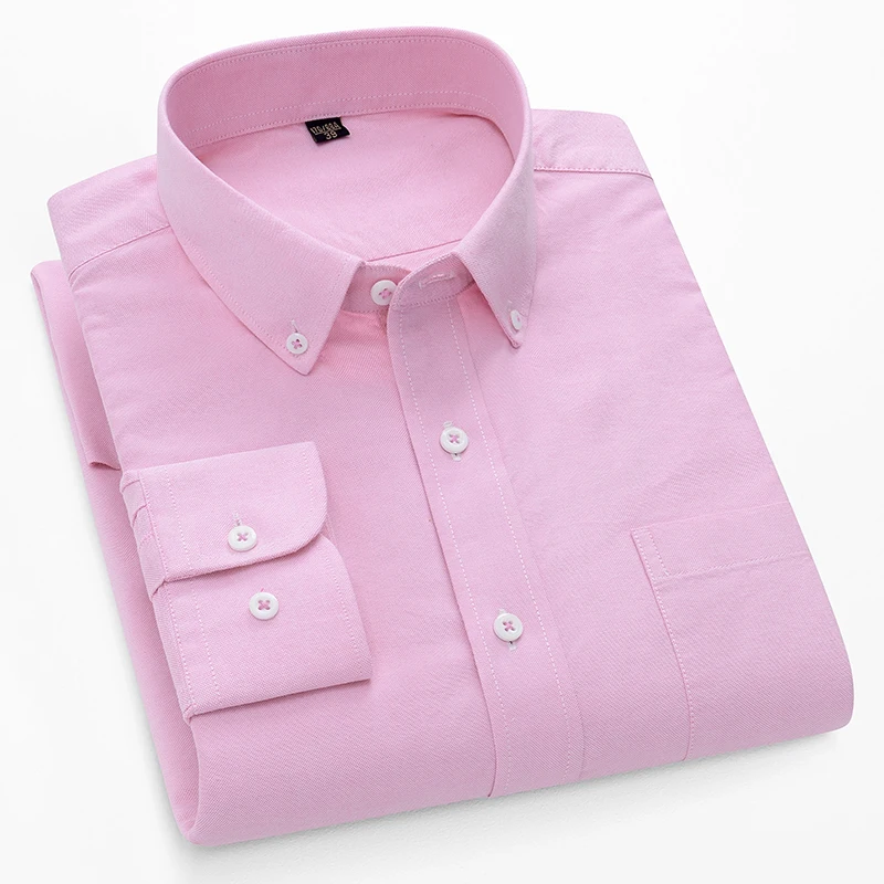 Oxford Cotton Casual Shirt Business - 100% algodão oxford camisas de manga