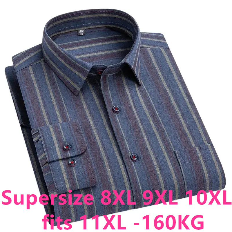 Oxford Cotton Casual Shirt Business - Tamanho grande 11xl 10xl 9xl 8xl