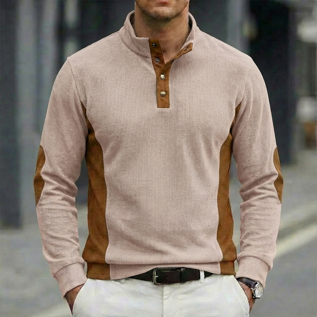Corduroy Button Up Shirt Men - Camisa POLO masculina casual de veludo