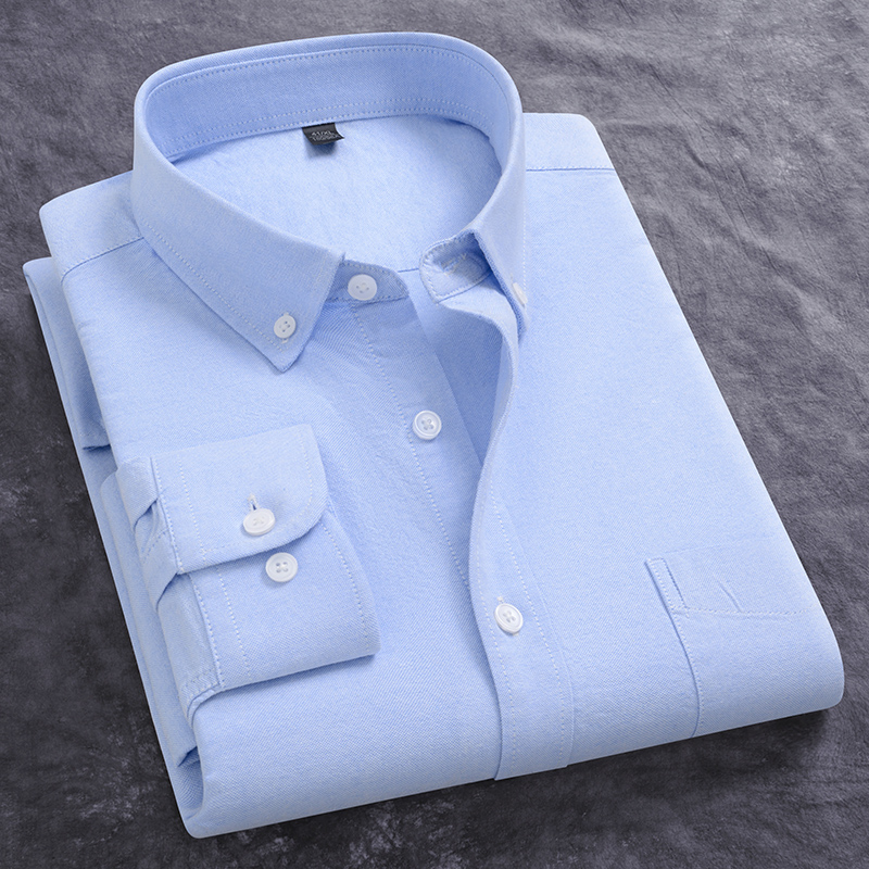 Oxford Cotton Casual Shirt Business - Primavera novos homens oxford camisa de