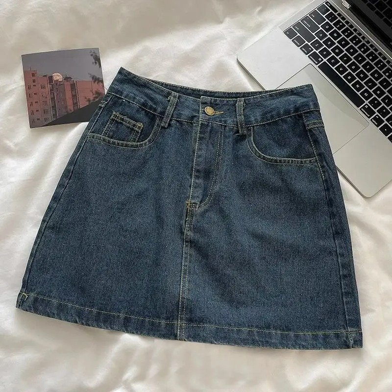 Jackets - Conjunto de Saia Jeans Y2K: Jaqueta