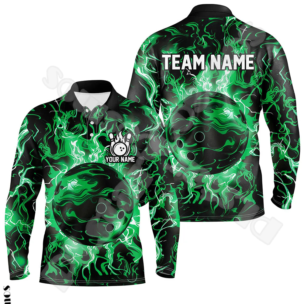 Short Sleeve Bowling Shirt Retro - Unisex camisa de manga comprida Polo,