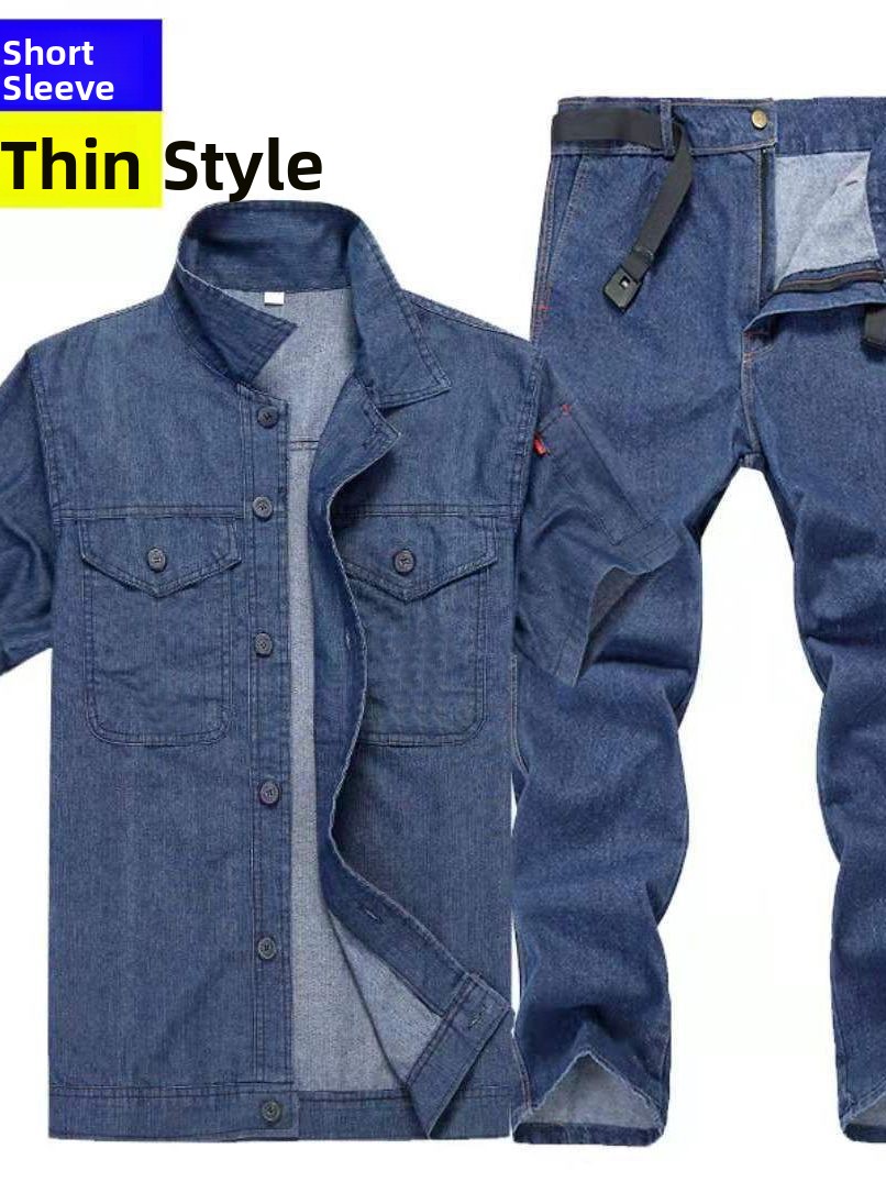 Jeans - Camisa jeans masculina de manga comprida,