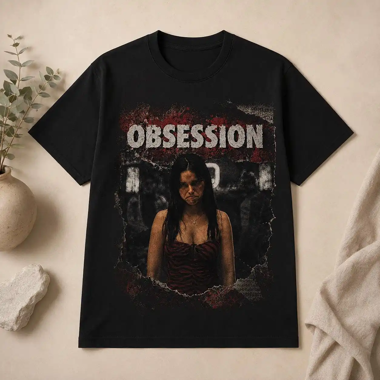 Acid Wash Vintage Graphic T Shirt - Camiseta Gráfica Obsession, Camiseta Vintage Acid