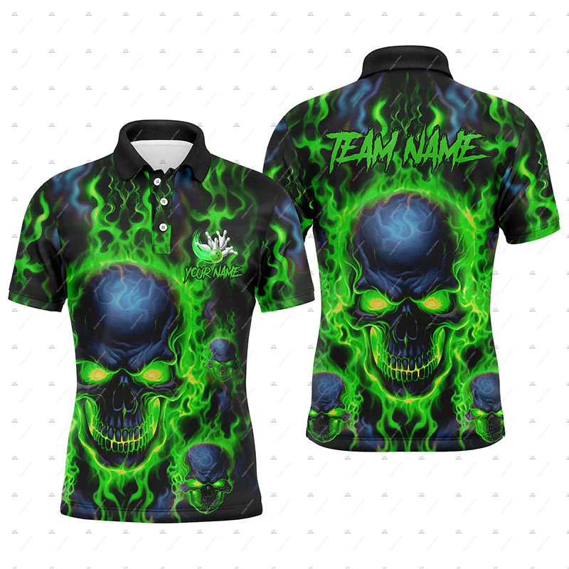 Short Sleeve Bowling Shirt Retro - Camisas Polo de Manga Curta Personalizadas