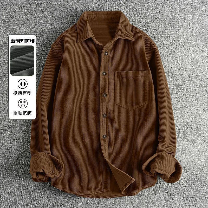 Camisas Masculinas de Veludo C - Corduroy Button Up Shirt Men avaliação e preço