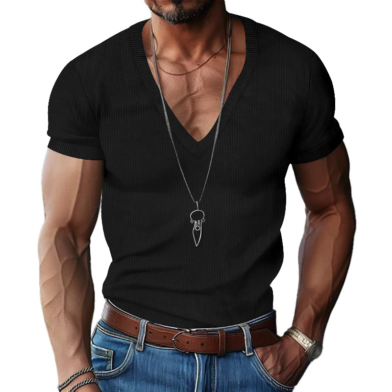 Camiseta Casual Slim de Verão  - Corduroy Button Up Shirt Men avaliação e preço
