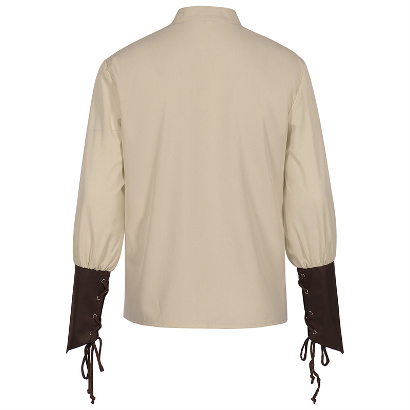 Camisa Masculina Medieval de P - Medieval Gothic Lace Up Pirate Shirt avaliação e preço