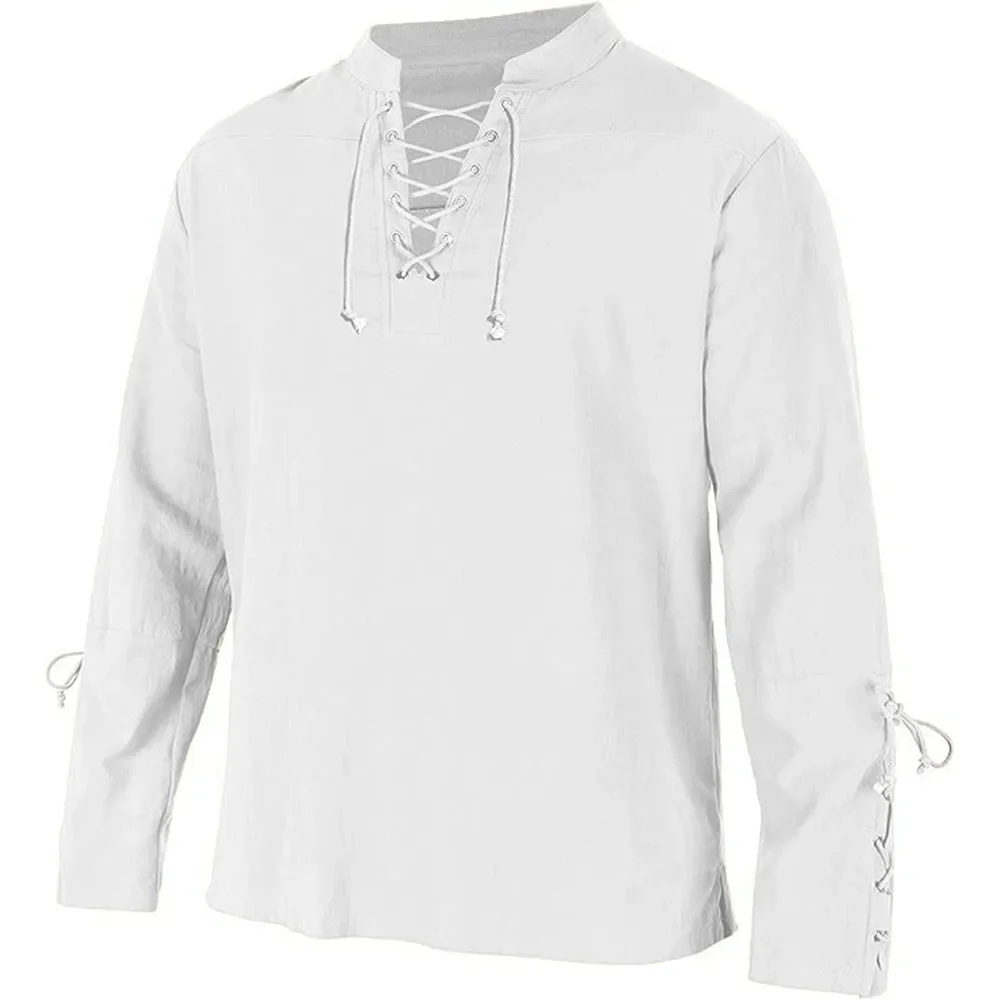 Vestido pirata medieval mascul - Medieval Gothic Lace Up Pirate Shirt avaliação e preço