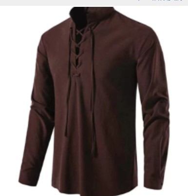 Camisa Masculina Pirata Viking - Medieval Gothic Lace Up Pirate Shirt avaliação e preço