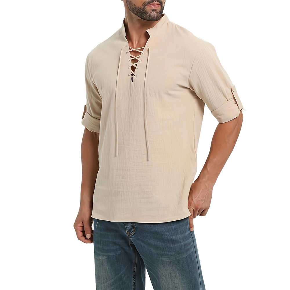 Primavera outono camisa pirata - Medieval Gothic Lace Up Pirate Shirt avaliação e preço
