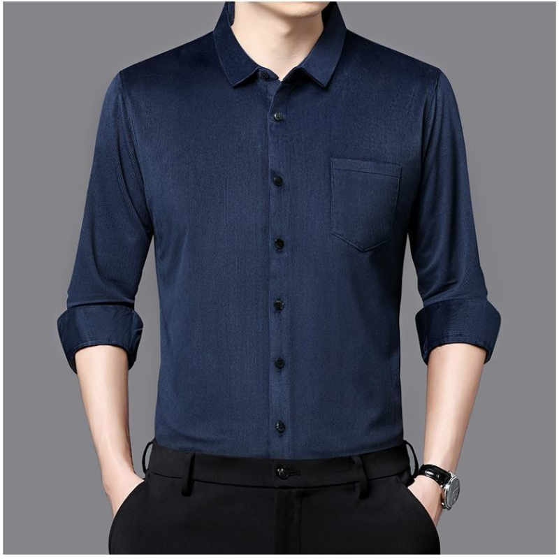 Camisa de manga longa masculin - Corduroy Button Up Shirt Men avaliação e preço