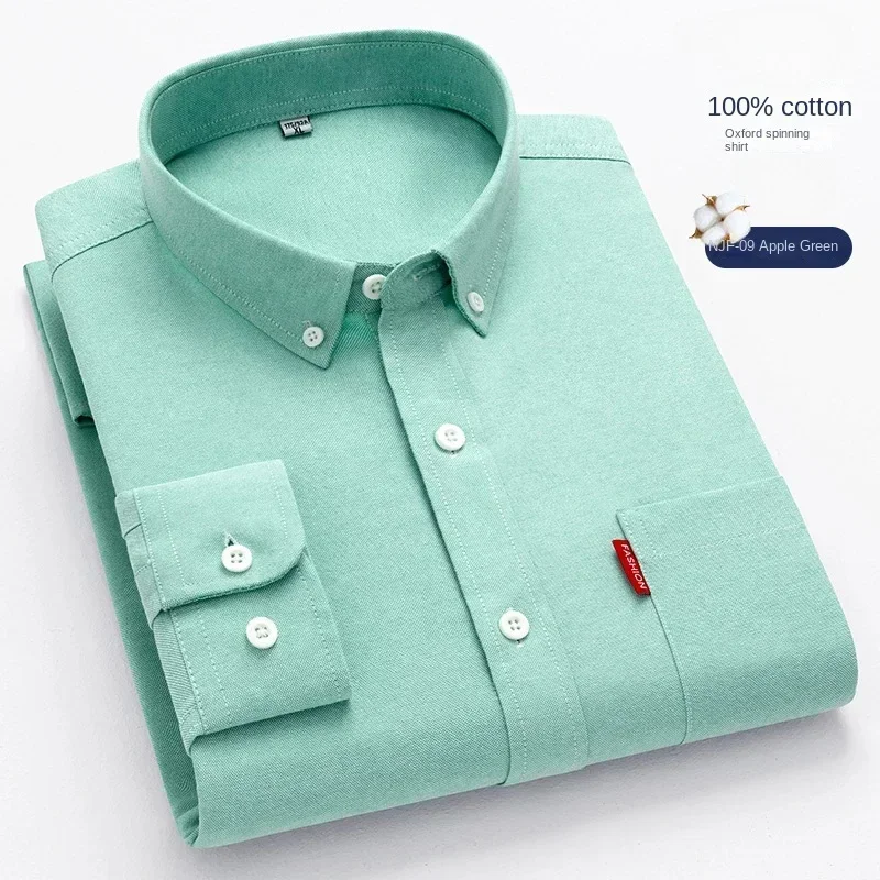 Camisa Oxford girada para home - Oxford Cotton Casual Shirt Business avaliação e preço