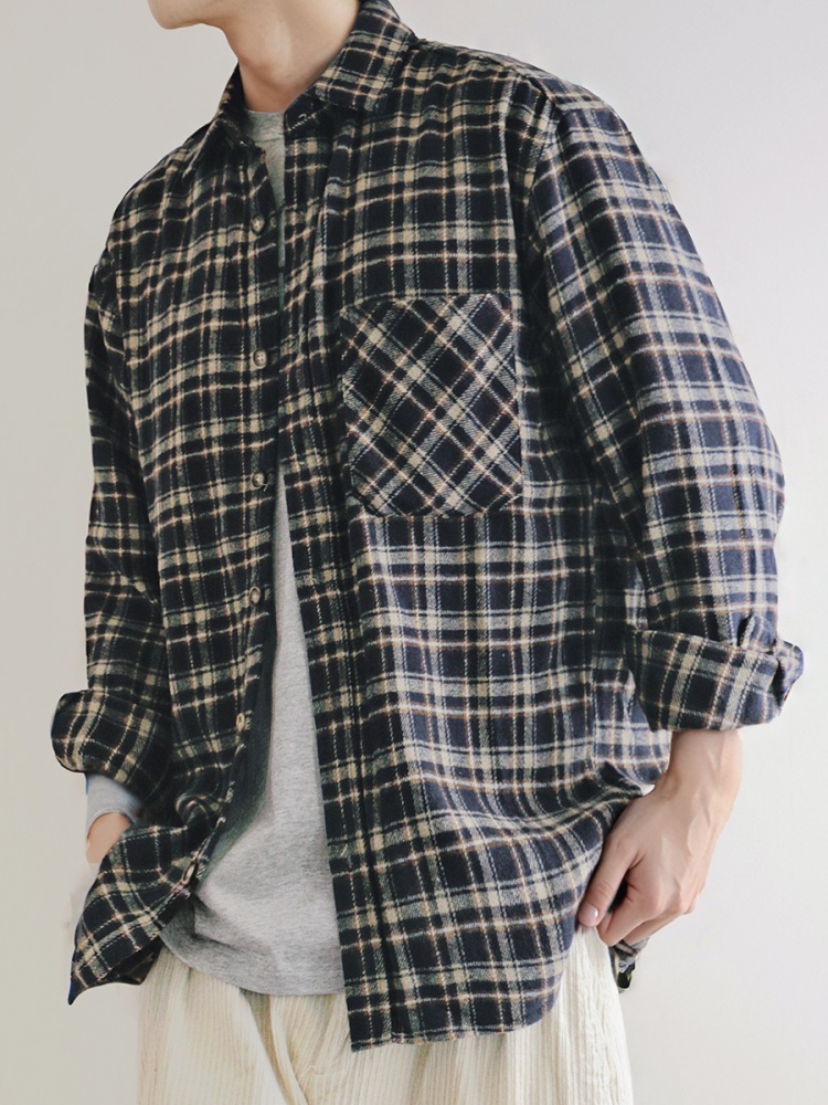 ‌ Japonês vintage pesado camis - Flannel Plaid Shirt Heavy Weight avaliação e preço