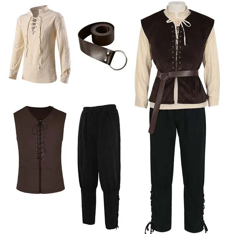 Camisas medievais gótico steam - Medieval Gothic Lace Up Pirate Shirt avaliação e preço