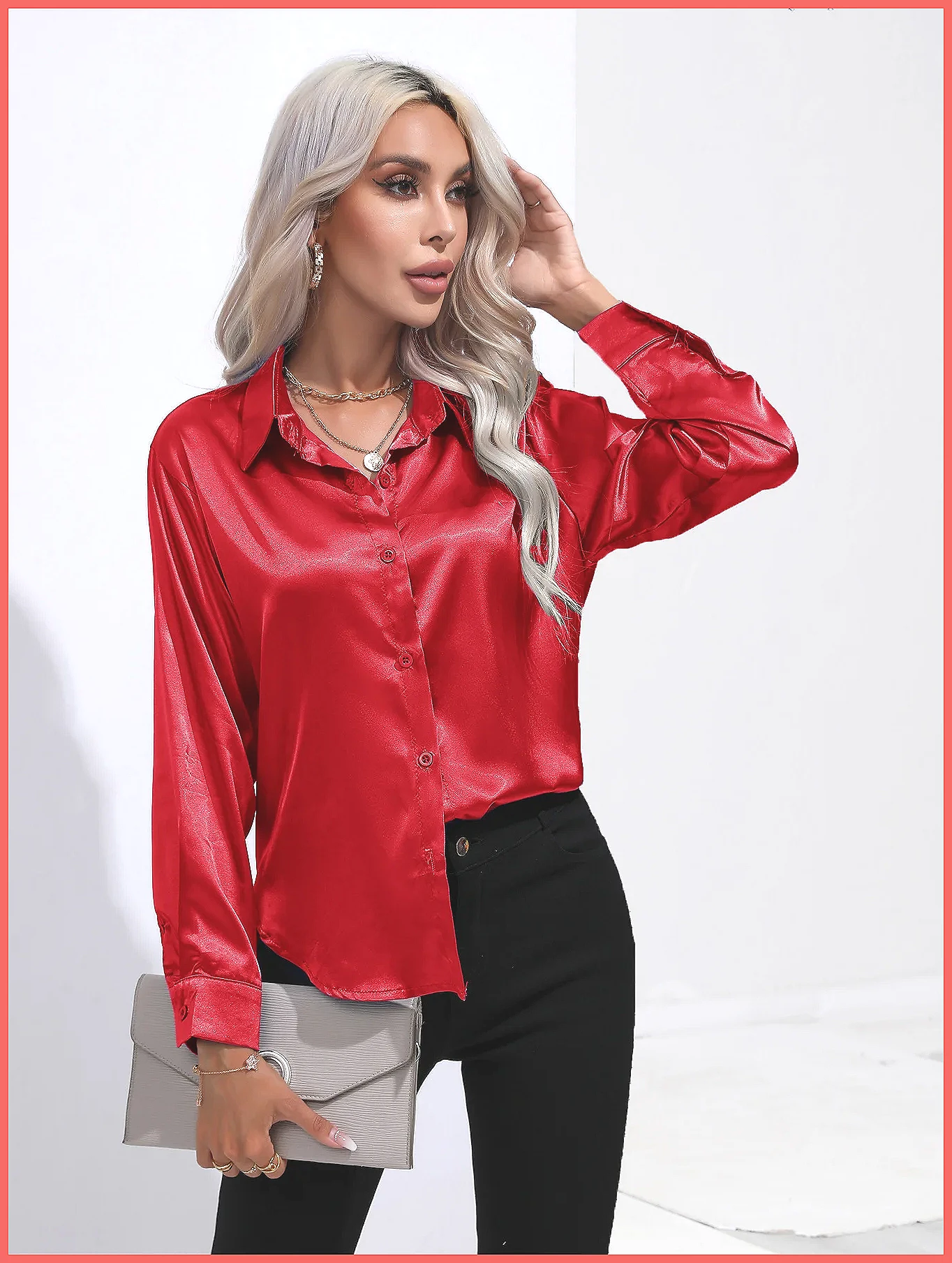 Camisa de Cetim Feminina Prima - Shirts avaliação e preço