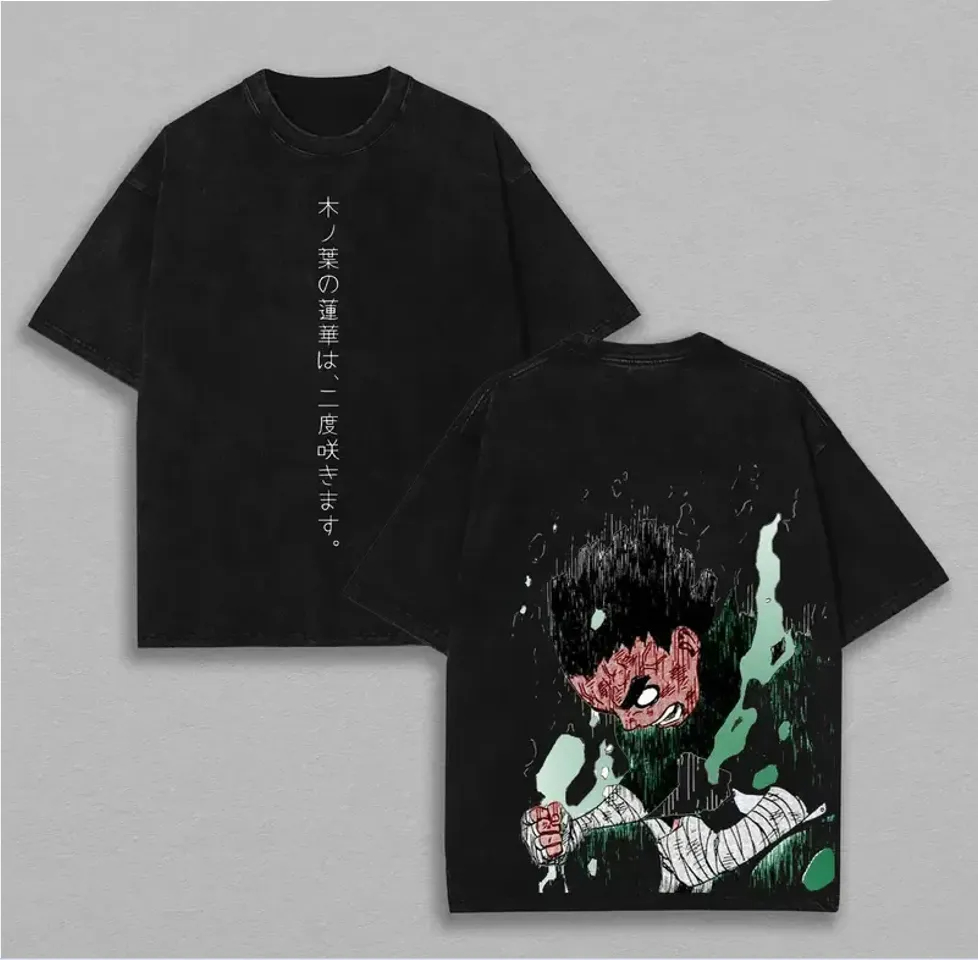Camiseta Rock Lee Naruto Mascu - Acid Wash Vintage Graphic T Shirt avaliação e preço
