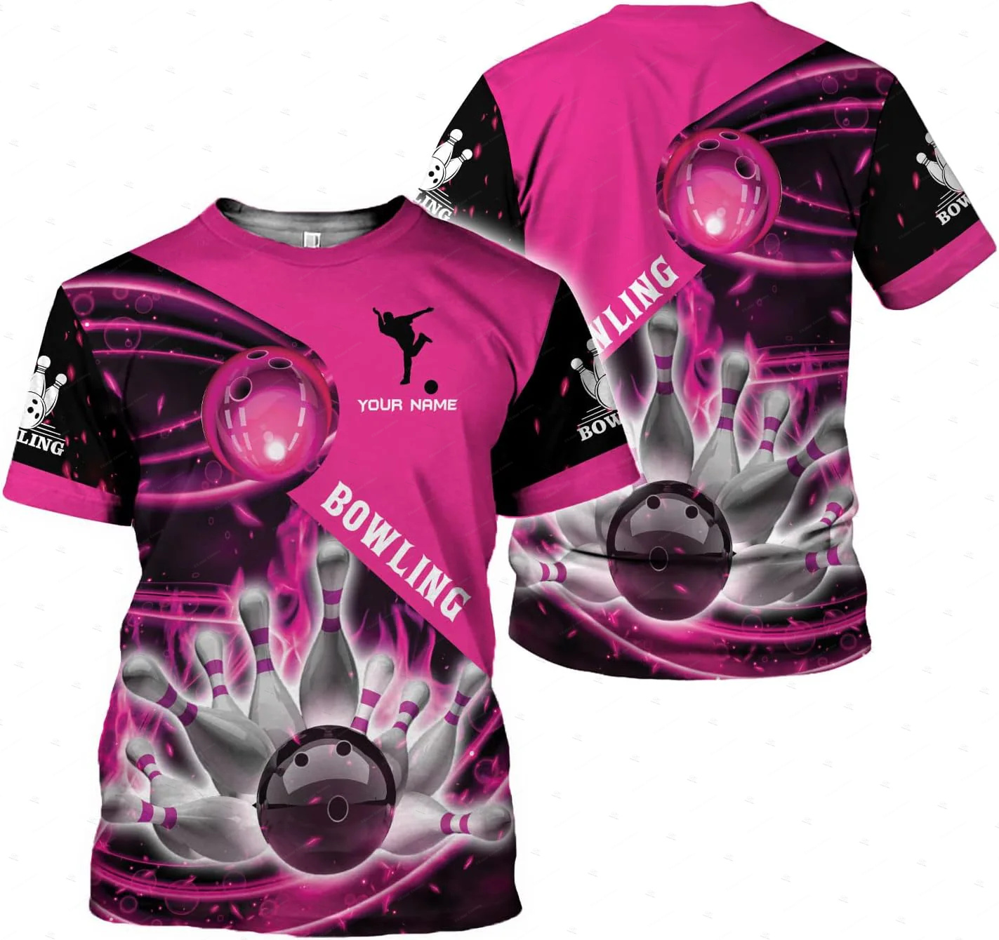 Nome personalizado gradiente b - Short Sleeve Bowling Shirt Retro avaliação e preço
