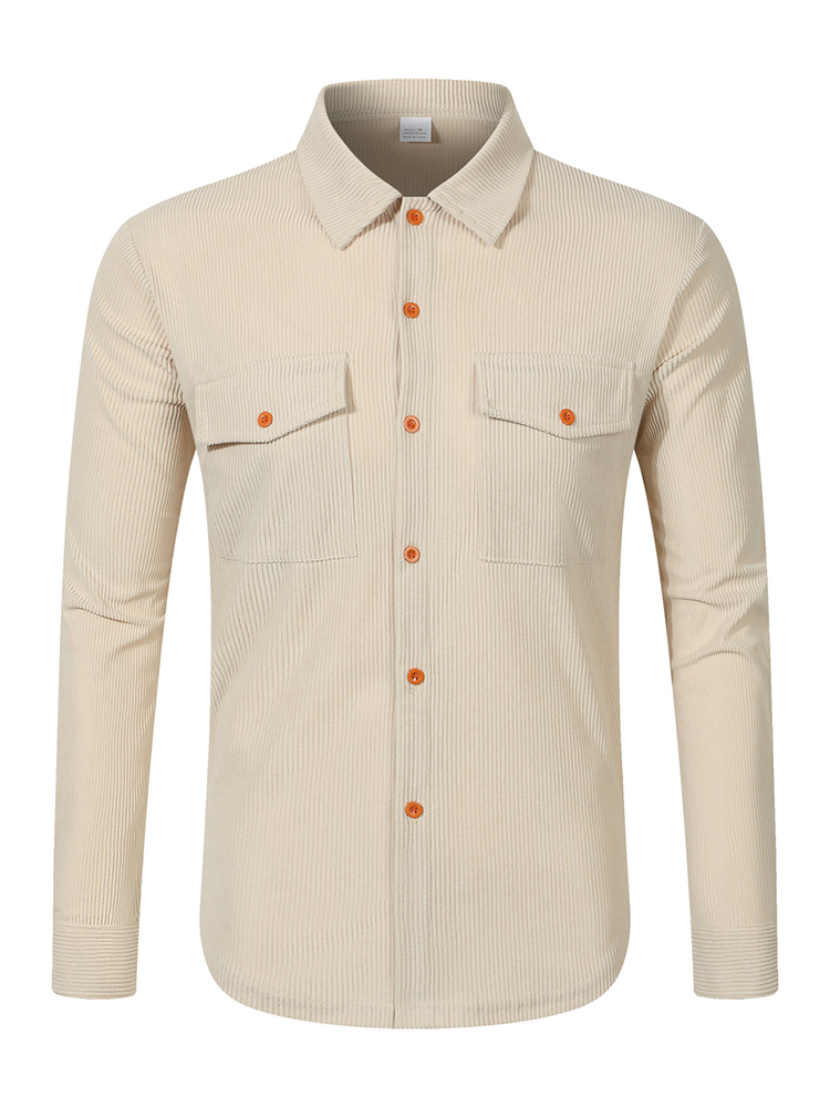 Camisa de veludo masculina cas - Corduroy Button Up Shirt Men avaliação e preço