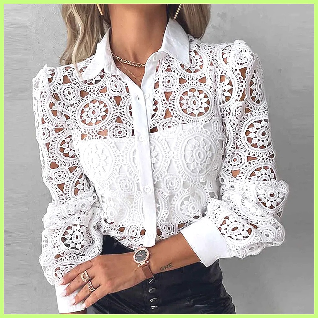 Camisa Branca de Renda Feminin - Shirts avaliação e preço
