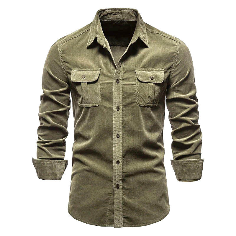 Nova camisa de veludo masculin - Corduroy Button Up Shirt Men avaliação e preço