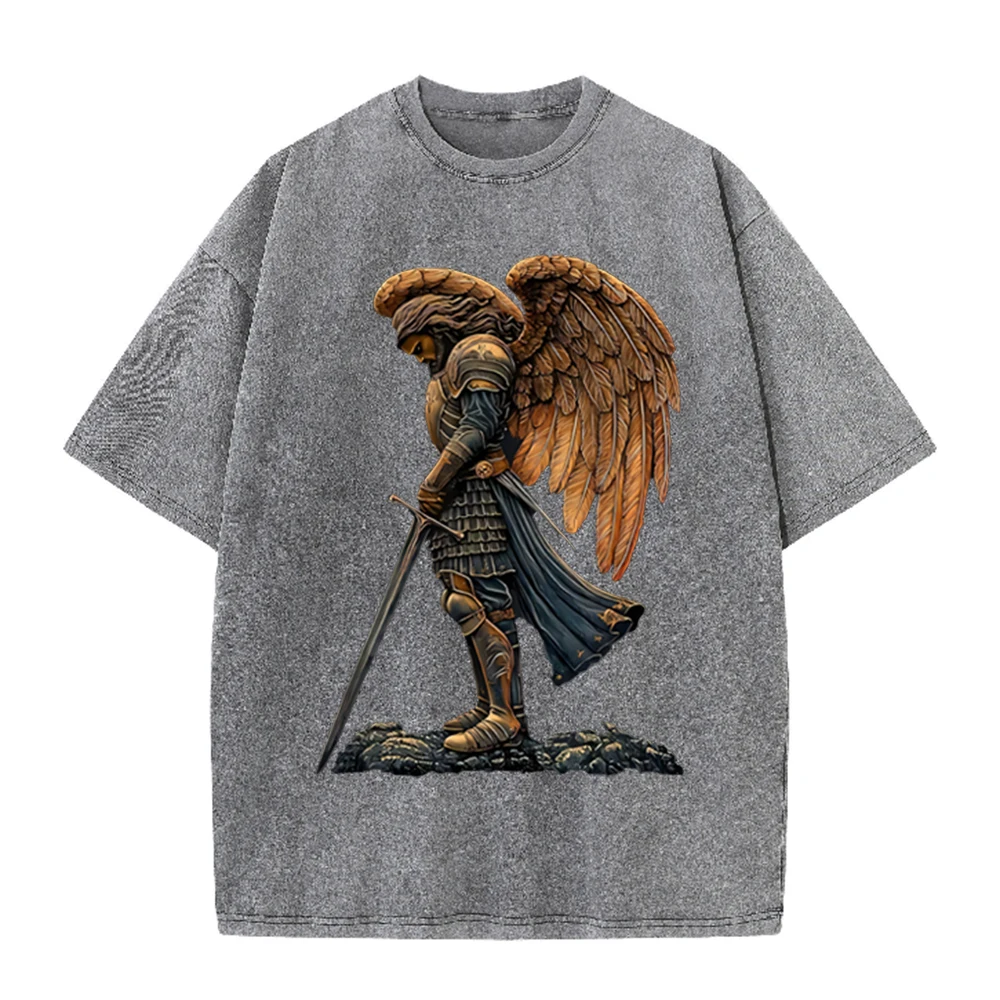 Camiseta Oversize Casual Cinza - Acid Wash Vintage Graphic T Shirt avaliação e preço