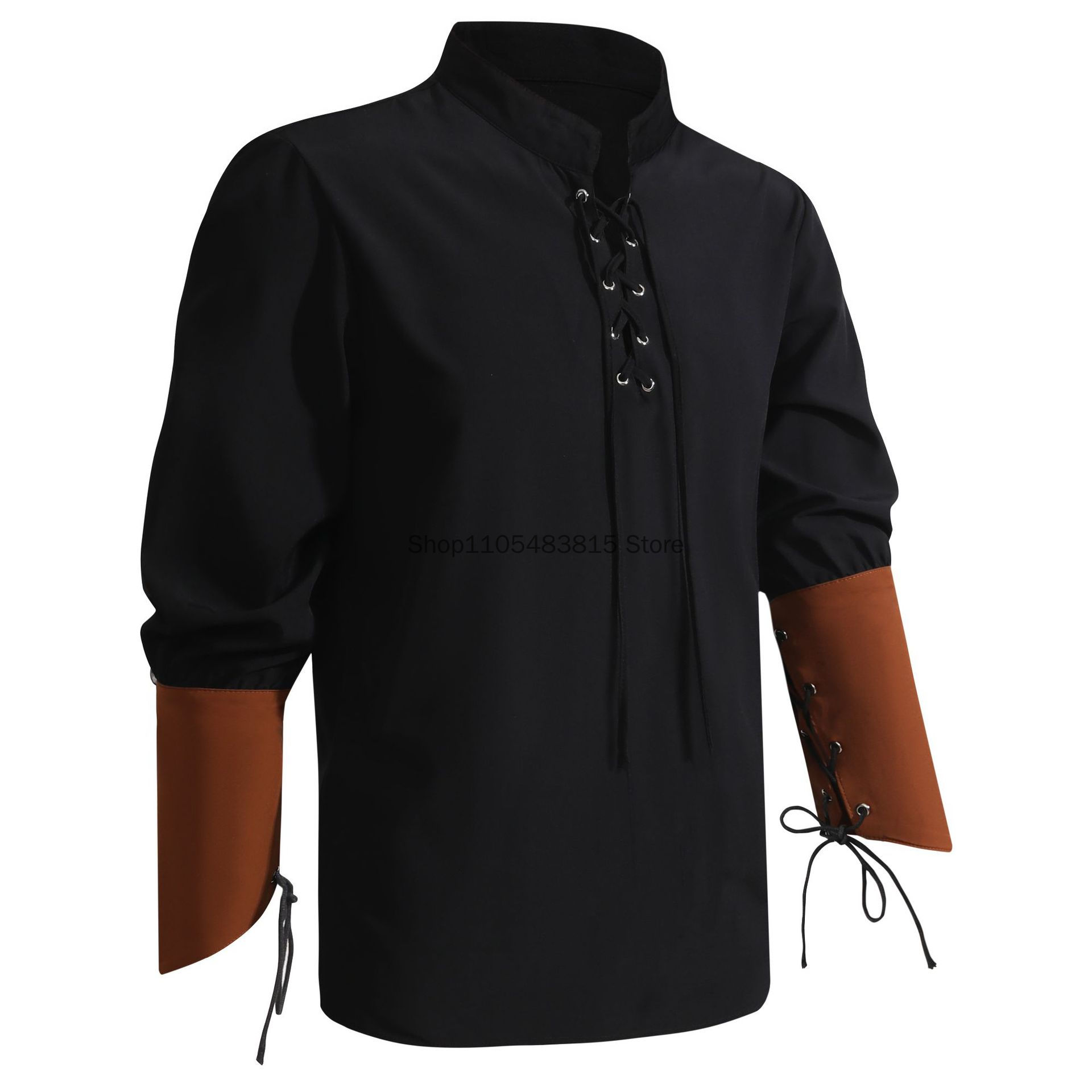 Camisa Pirata Masculina - Cami - Medieval Gothic Lace Up Pirate Shirt avaliação e preço