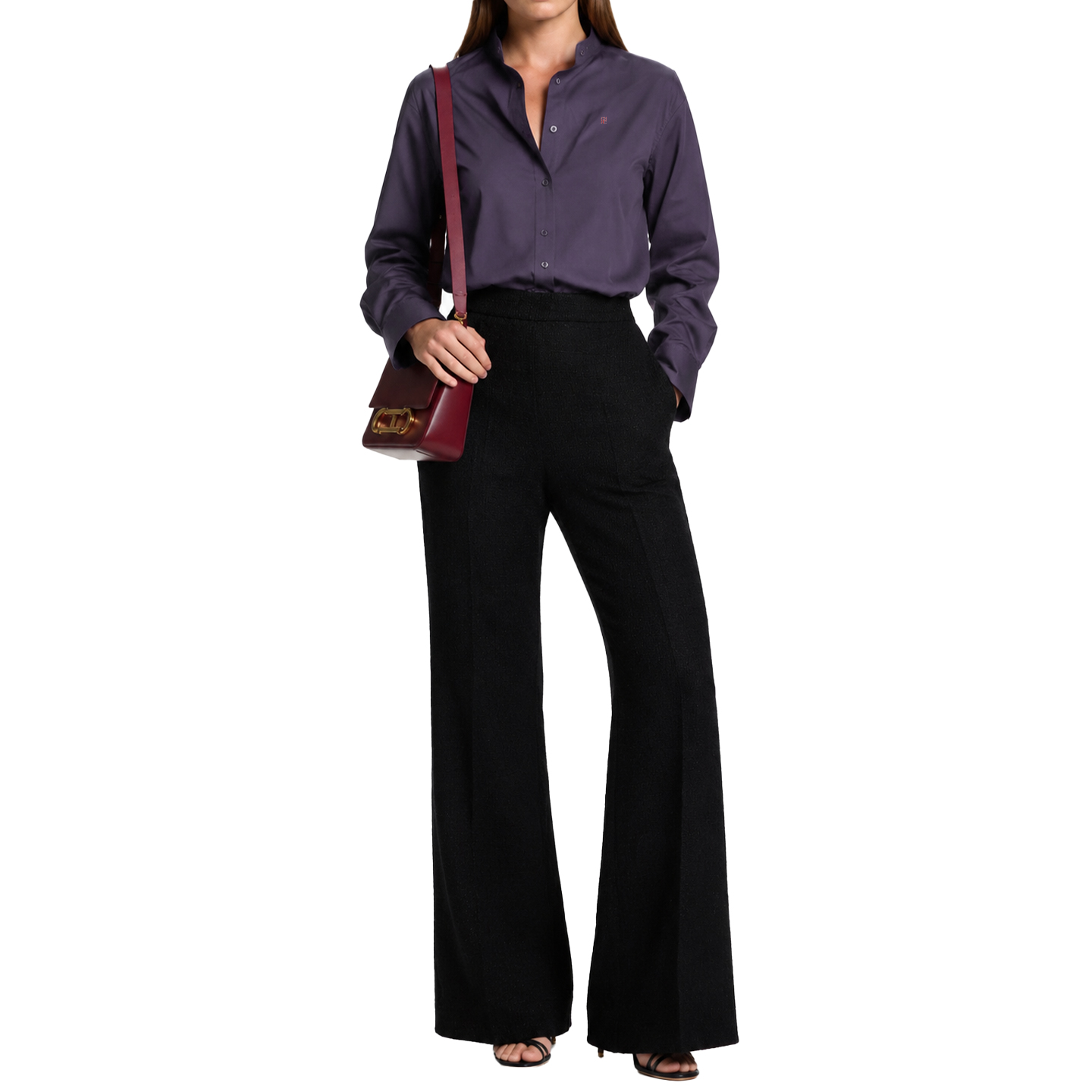 Camisa Feminina de Manga Longa - Mandarin Collar Formal Shirt Slim Fit avaliação e preço