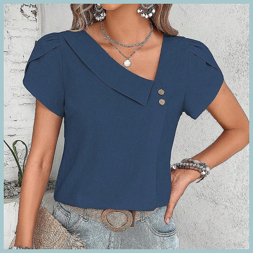 Blusa Vintage de Cor Sólida pa - Shirts avaliação e preço